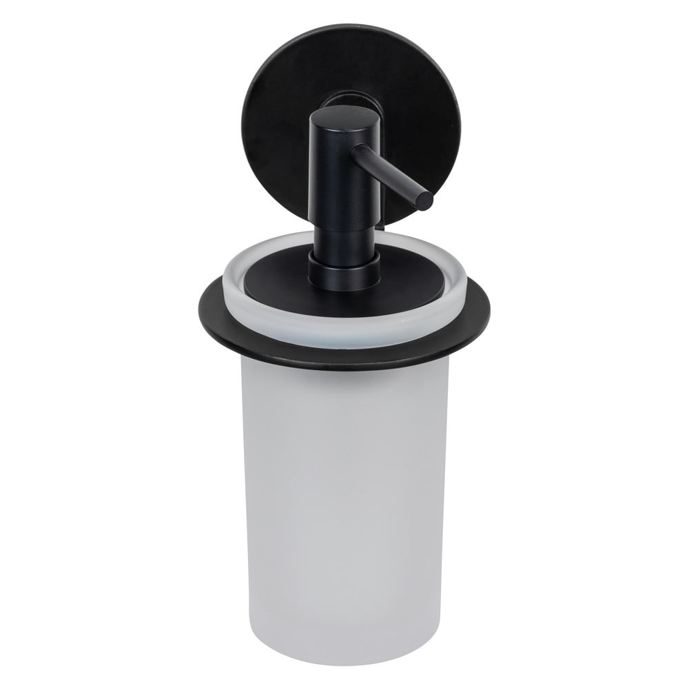 Dozator de săpun lichid negru mat autoadeziv din sticlă 150 ml Bivio – Wenko Dozator de săpun lichid negru mat autoadeziv din sticlă 150 ml Bivio – Wenko