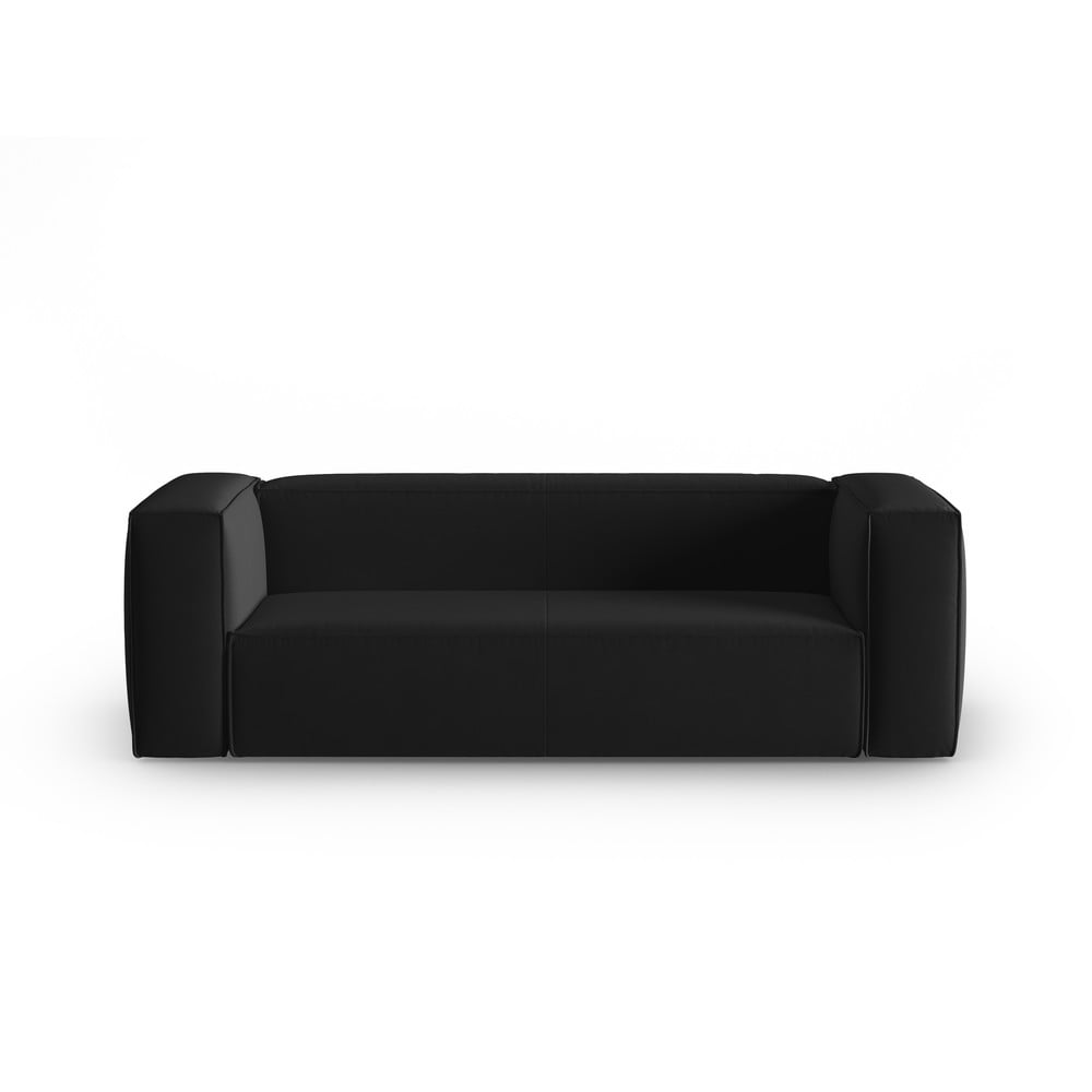 Canapea neagră cu tapițerie din catifea 200 cm Mackay – Cosmopolitan Design Canapea neagră cu tapițerie din catifea 200 cm Mackay – Cosmopolitan Design