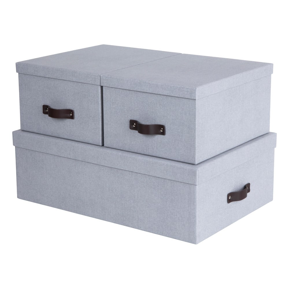 Cutii de depozitare gri-deschis 3 buc. din carton cu capac 31x47x15 cm Inge – Bigso Box of Sweden Cutii de depozitare gri-deschis 3 buc. din carton cu capac 31x47x15 cm Inge – Bigso Box of Sweden