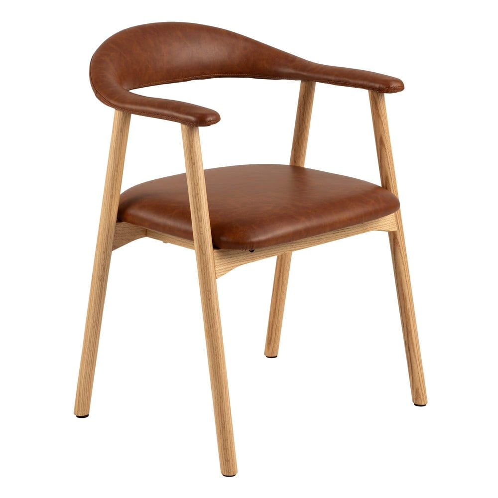 Scaune de dining maro coniac/în culoare naturală 2 buc. din imitație de piele Addi – Actona Scaune de dining maro coniac/în culoare naturală 2 buc. din imitație de piele Addi – Actona