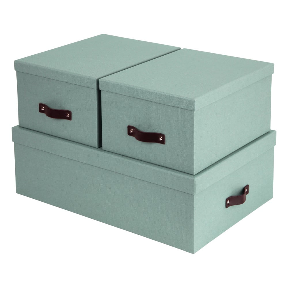 Cutii de depozitare verde-mentă 3 buc. din carton cu capac 31x47x15 cm Inge – Bigso Box of Sweden Cutii de depozitare verde-mentă 3 buc. din carton cu capac 31x47x15 cm Inge – Bigso Box of Sweden