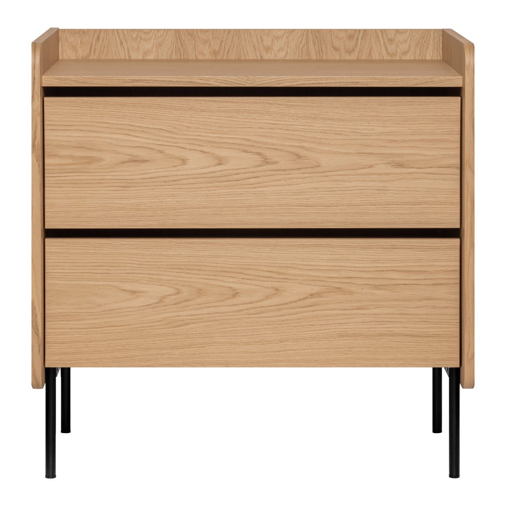 Comodă înaltă cu aspect de lemn de stejar 80x82 cm Wrap – Bonami Selection Comodă înaltă cu aspect de lemn de stejar 80x82 cm Wrap – Bonami Selection