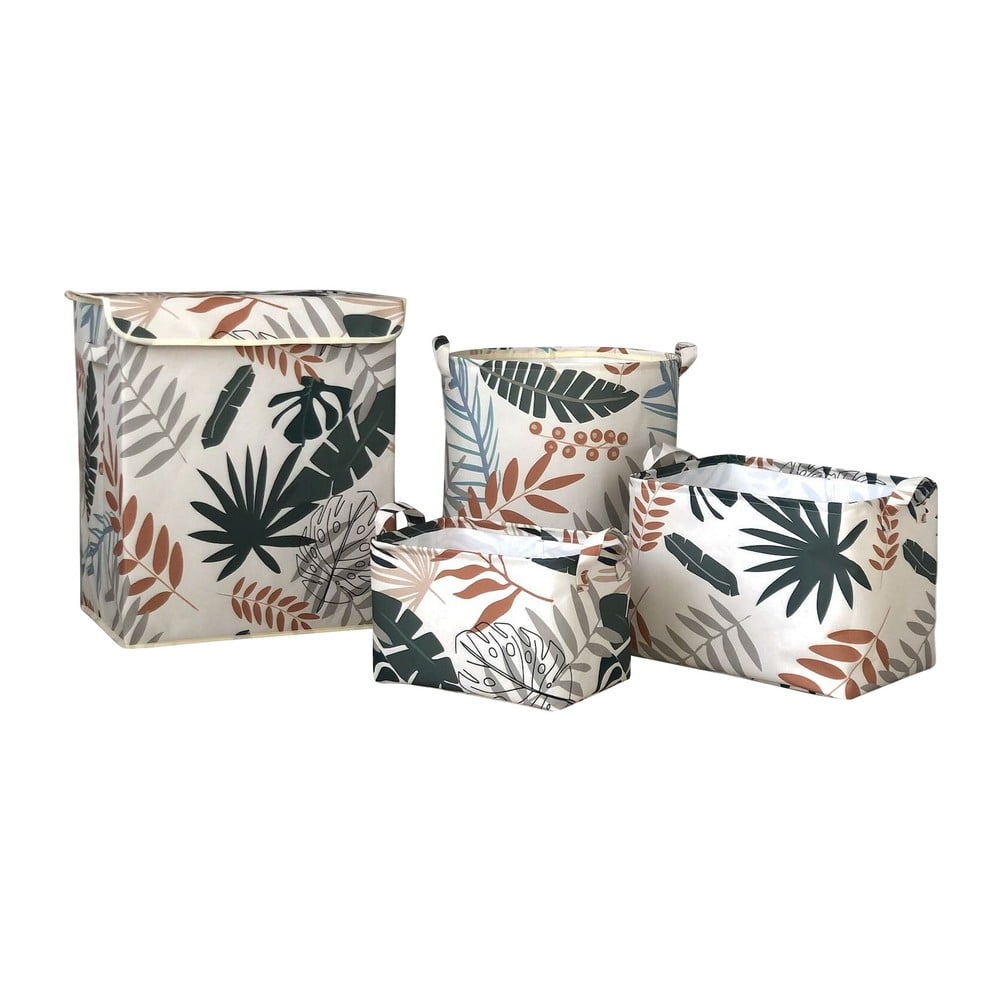 Coșuri de depozitare de depozitare 4 buc. din material textil – Mioli Decor Coșuri de depozitare de depozitare 4 buc. din material textil – Mioli Decor