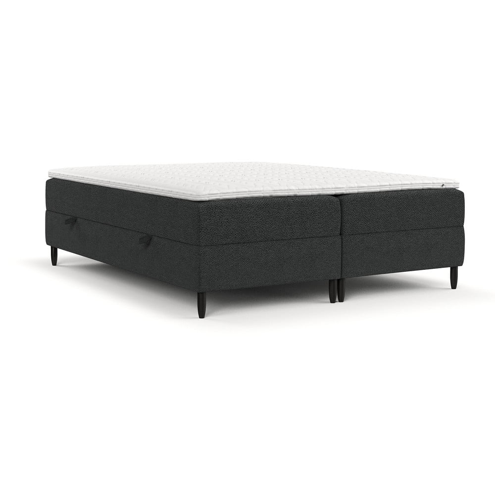 Pat boxspring gri închis cu spațiu de depozitare 140x200 cm Malte – Maison de Rêve Pat boxspring gri închis cu spațiu de depozitare 140x200 cm Malte – Maison de Rêve