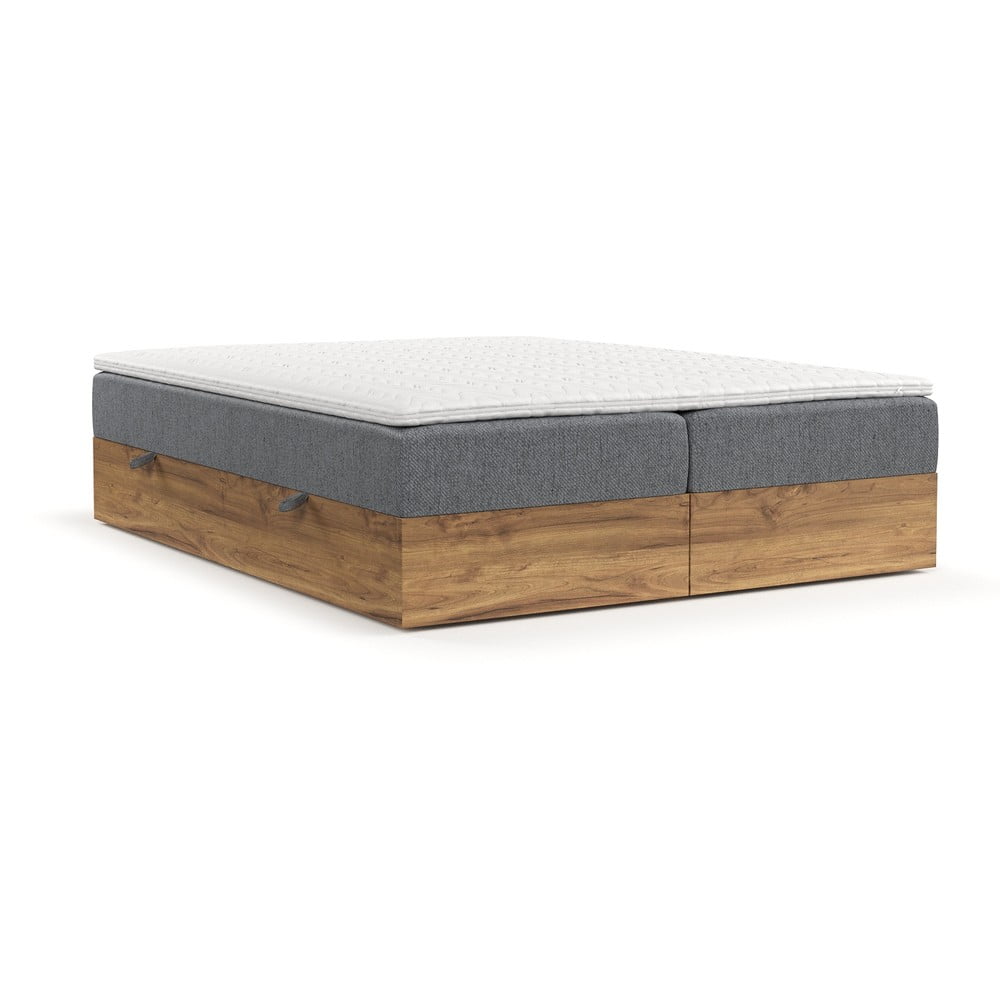 Pat boxspring gri/în culoare naturală cu spațiu de depozitare 200x200 cm Faro – Maison de Rêve Pat boxspring gri/în culoare naturală cu spațiu de depozitare 200x200 cm Faro – Maison de Rêve
