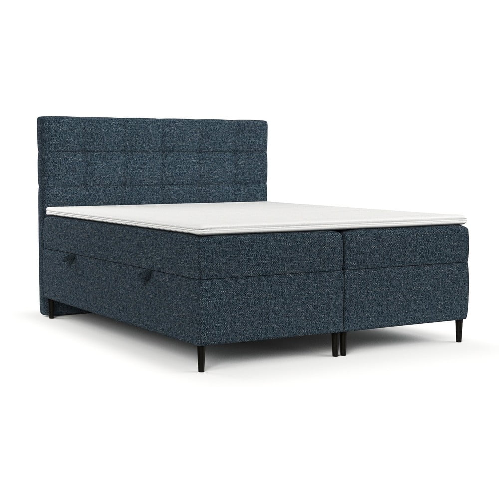 Pat boxspring albastru închis cu spațiu de depozitare 200x200 cm Urbaneo – Maison de Rêve Pat boxspring albastru închis cu spațiu de depozitare 200x200 cm Urbaneo – Maison de Rêve