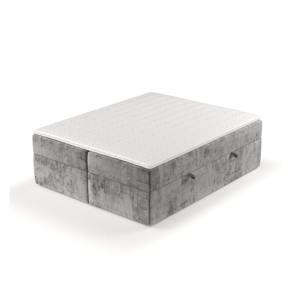 Pat boxspring gri cu spațiu de depozitare 160x200 cm Yoko – Maison de Rêve Pat boxspring gri cu spațiu de depozitare 160x200 cm Yoko – Maison de Rêve