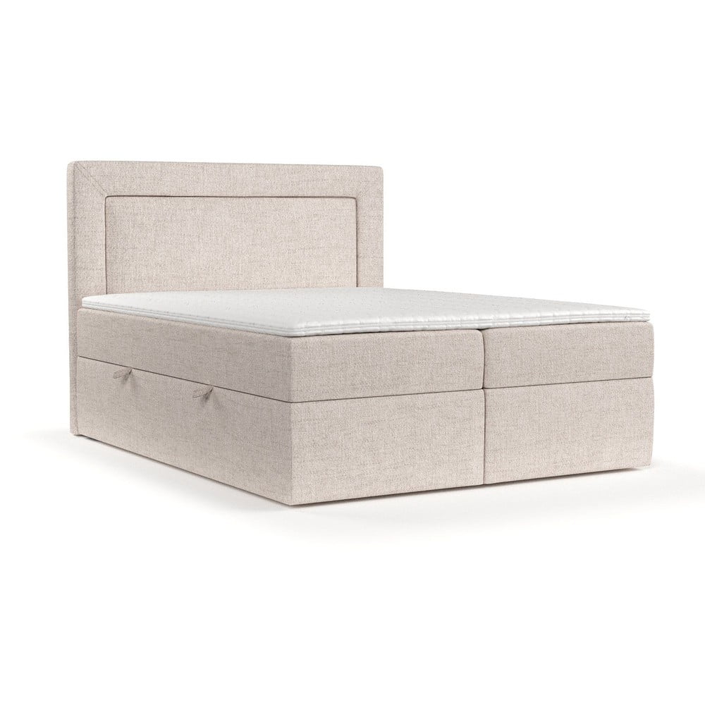 Pat boxspring bej cu spațiu de depozitare 180x200 cm Imagine – Maison de Rêve Pat boxspring bej cu spațiu de depozitare 180x200 cm Imagine – Maison de Rêve