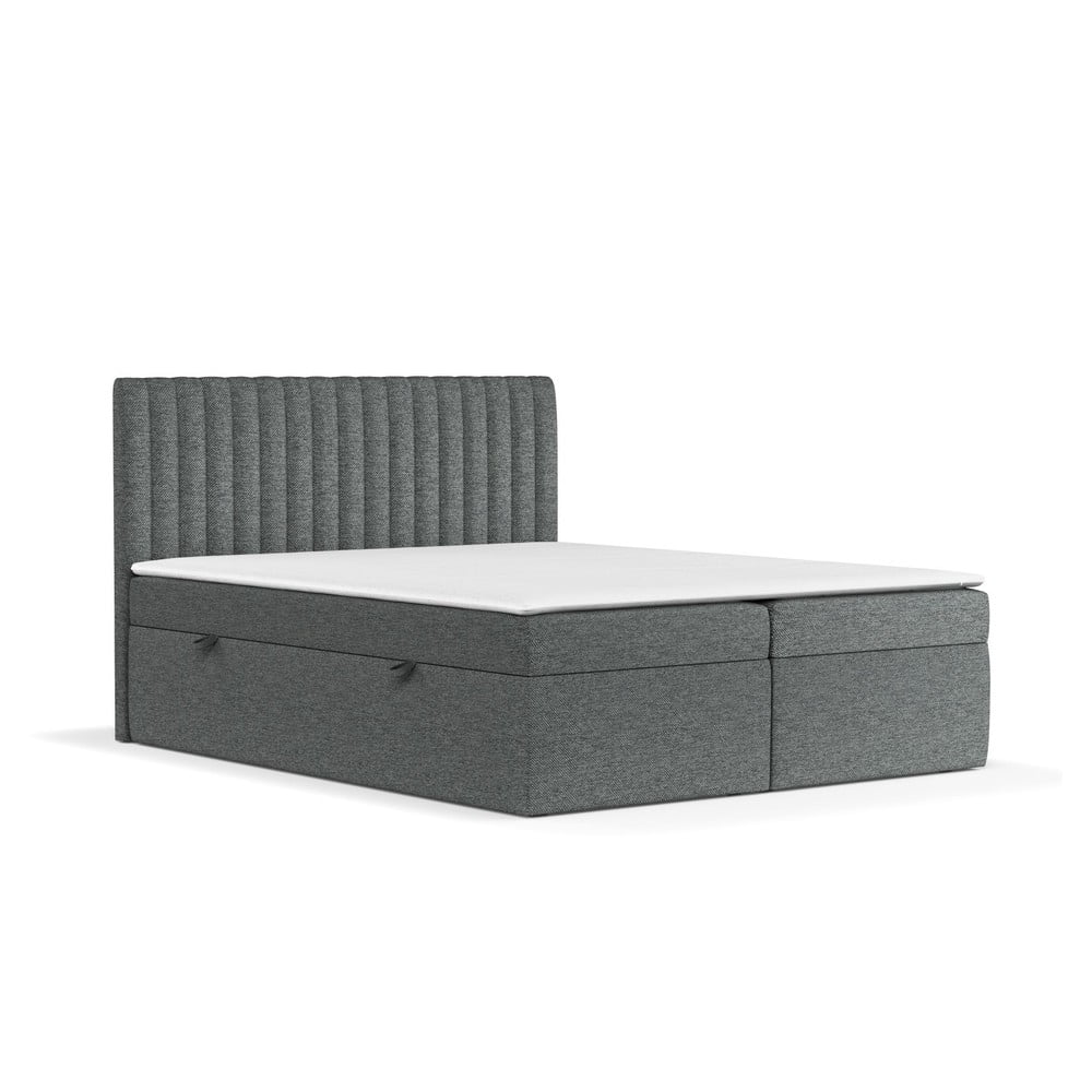 Pat boxspring gri închis cu spațiu de depozitare 160x200 cm Spencer – Maison de Rêve Pat boxspring gri închis cu spațiu de depozitare 160x200 cm Spencer – Maison de Rêve