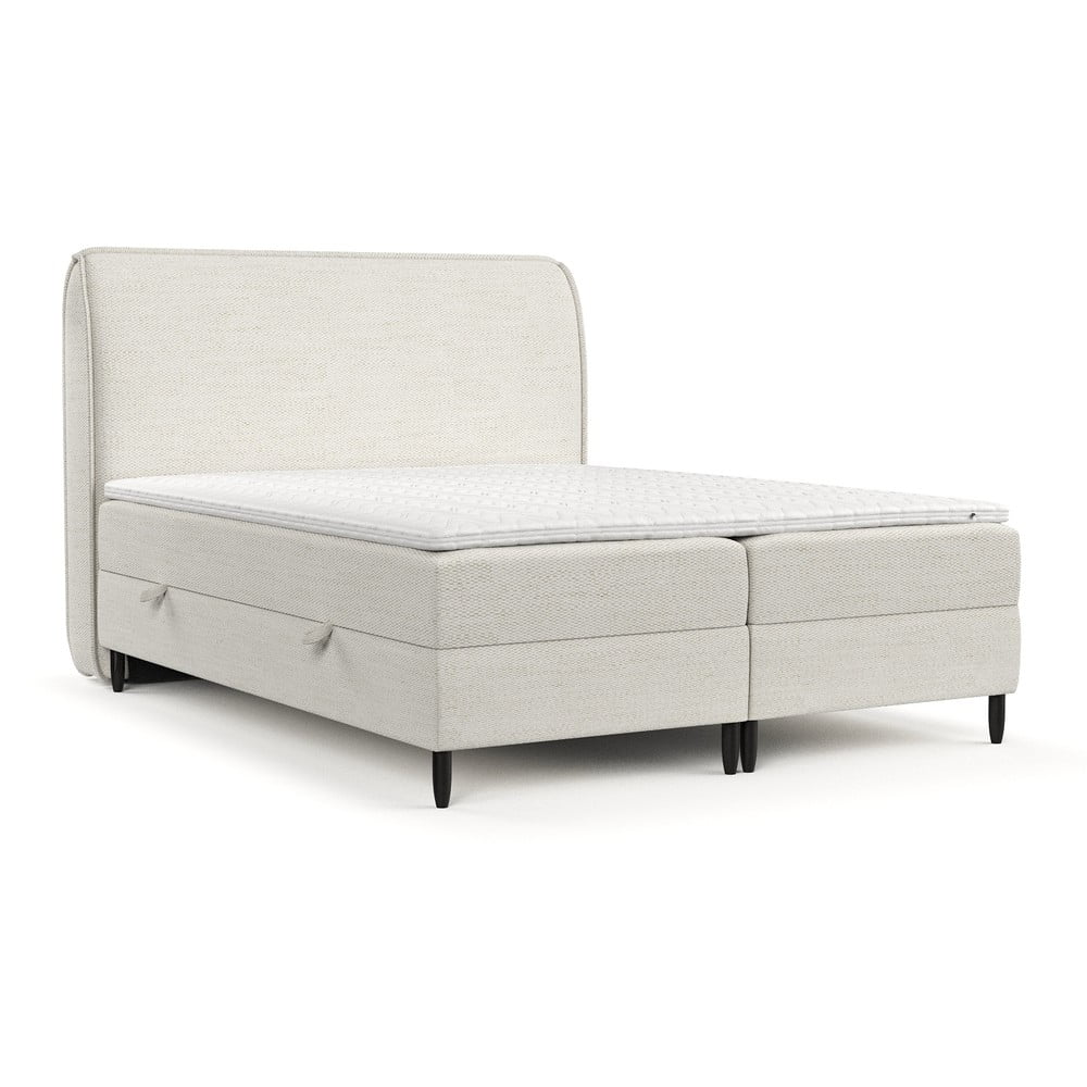 Pat boxspring crem cu spațiu de depozitare 180x200 cm Melba – Maison de Rêve Pat boxspring crem cu spațiu de depozitare 180x200 cm Melba – Maison de Rêve
