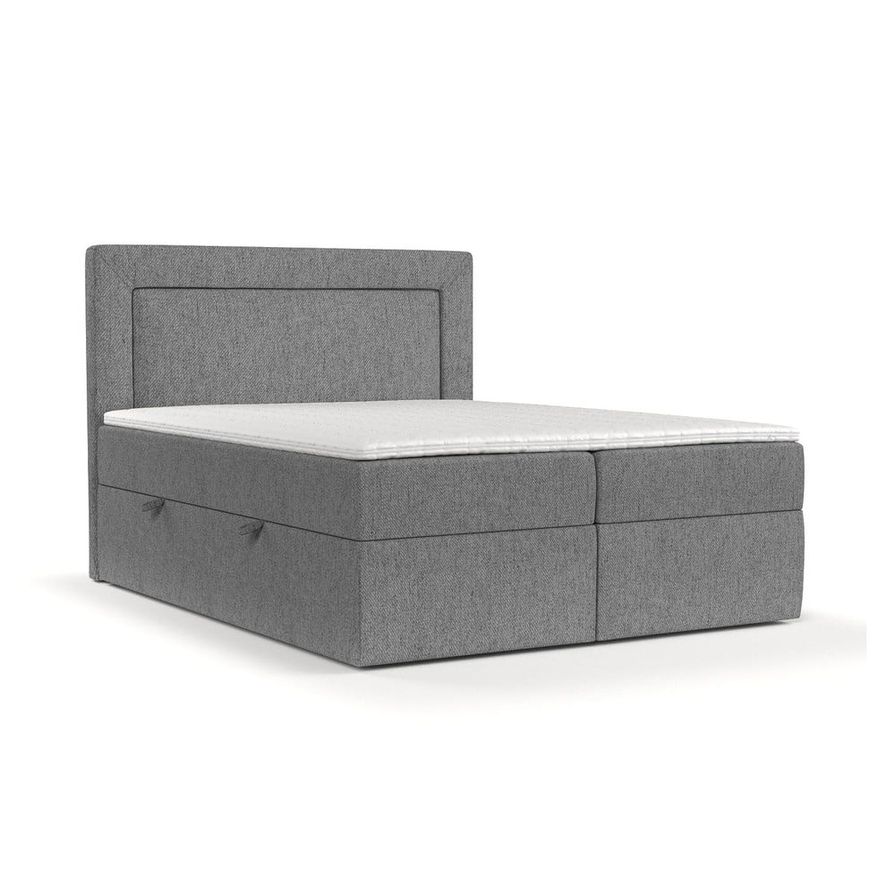 Pat boxspring gri cu spațiu de depozitare 200x200 cm Imagine – Maison de Rêve Pat boxspring gri cu spațiu de depozitare 200x200 cm Imagine – Maison de Rêve