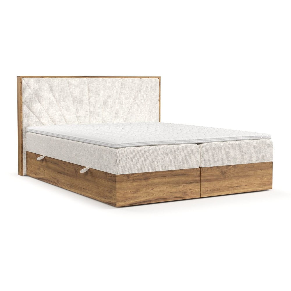 Pat boxspring crem/în culoare naturală cu spațiu de depozitare 140x200 cm Asahi – Maison de Rêve Pat boxspring crem/în culoare naturală cu spațiu de depozitare 140x200 cm Asahi – Maison de Rêve