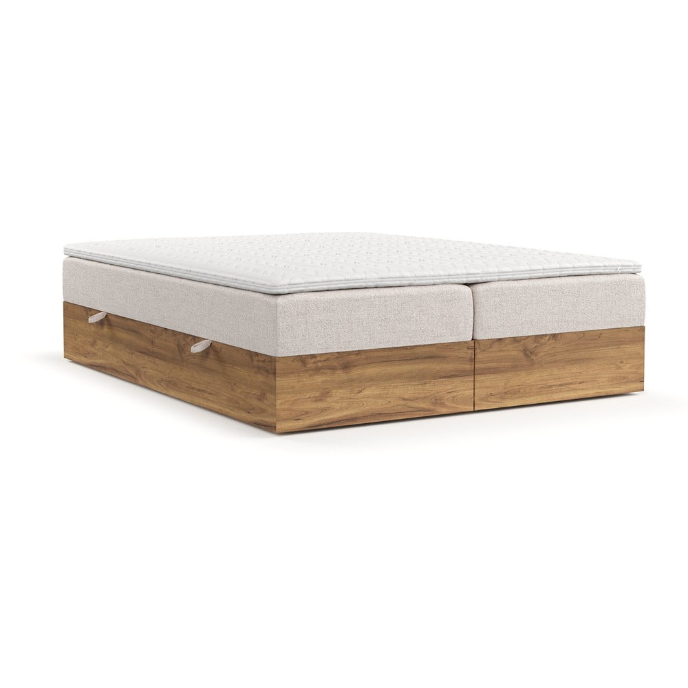 Pat boxspring bej/în culoare naturală cu spațiu de depozitare 180x200 cm Faro – Maison de Rêve Pat boxspring bej/în culoare naturală cu spațiu de depozitare 180x200 cm Faro – Maison de Rêve
