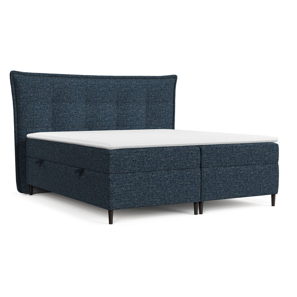Pat boxspring albastru închis cu spațiu de depozitare 180x200 cm Sinai – Maison de Rêve Pat boxspring albastru închis cu spațiu de depozitare 180x200 cm Sinai – Maison de Rêve