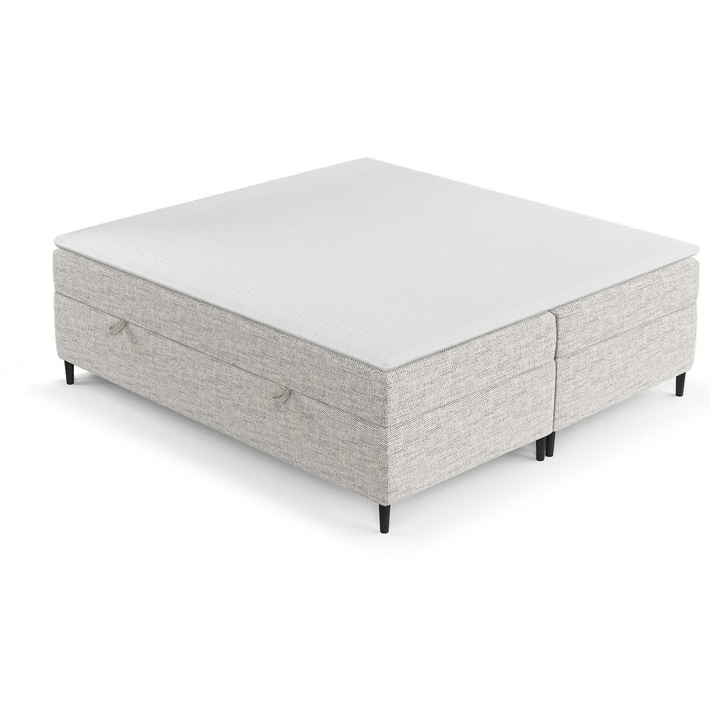 Pat boxspring gri deschis cu spațiu de depozitare 200x200 cm Araya – Maison de Rêve Pat boxspring gri deschis cu spațiu de depozitare 200x200 cm Araya – Maison de Rêve