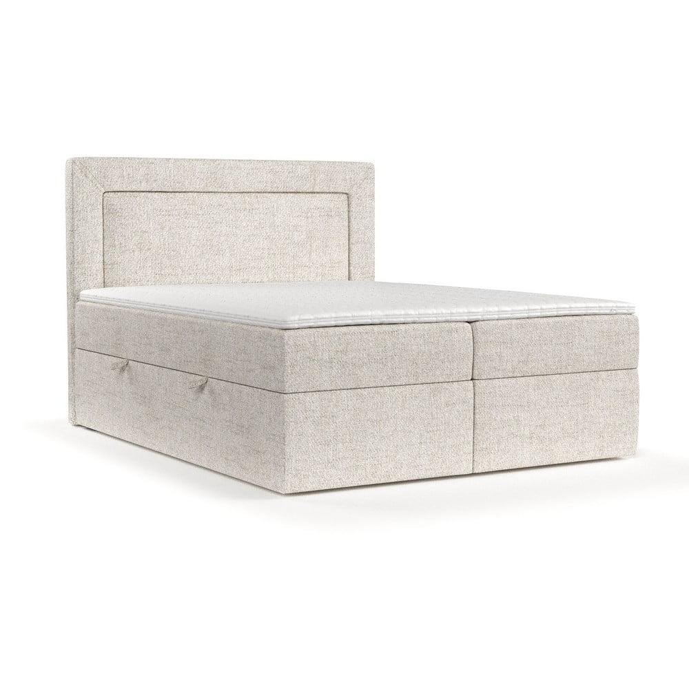 Pat boxspring crem cu spațiu de depozitare 180x200 cm Imagine – Maison de Rêve Pat boxspring crem cu spațiu de depozitare 180x200 cm Imagine – Maison de Rêve