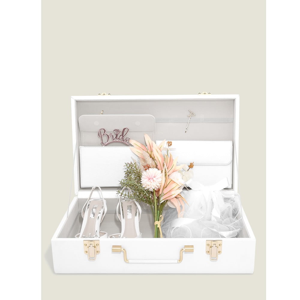 Cutie de depozitare albă din piele artificială decorativă 50x30x15 cm – Stackers Cutie de depozitare albă din piele artificială decorativă 50x30x15 cm – Stackers
