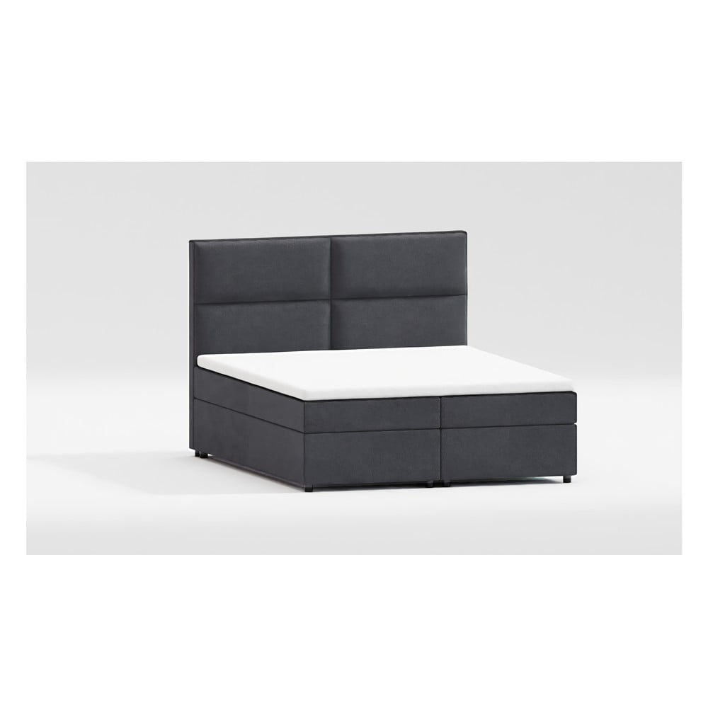 Pat boxspring gri cu spațiu de depozitare 180x200 cm Rico – Ropez Pat boxspring gri cu spațiu de depozitare 180x200 cm Rico – Ropez