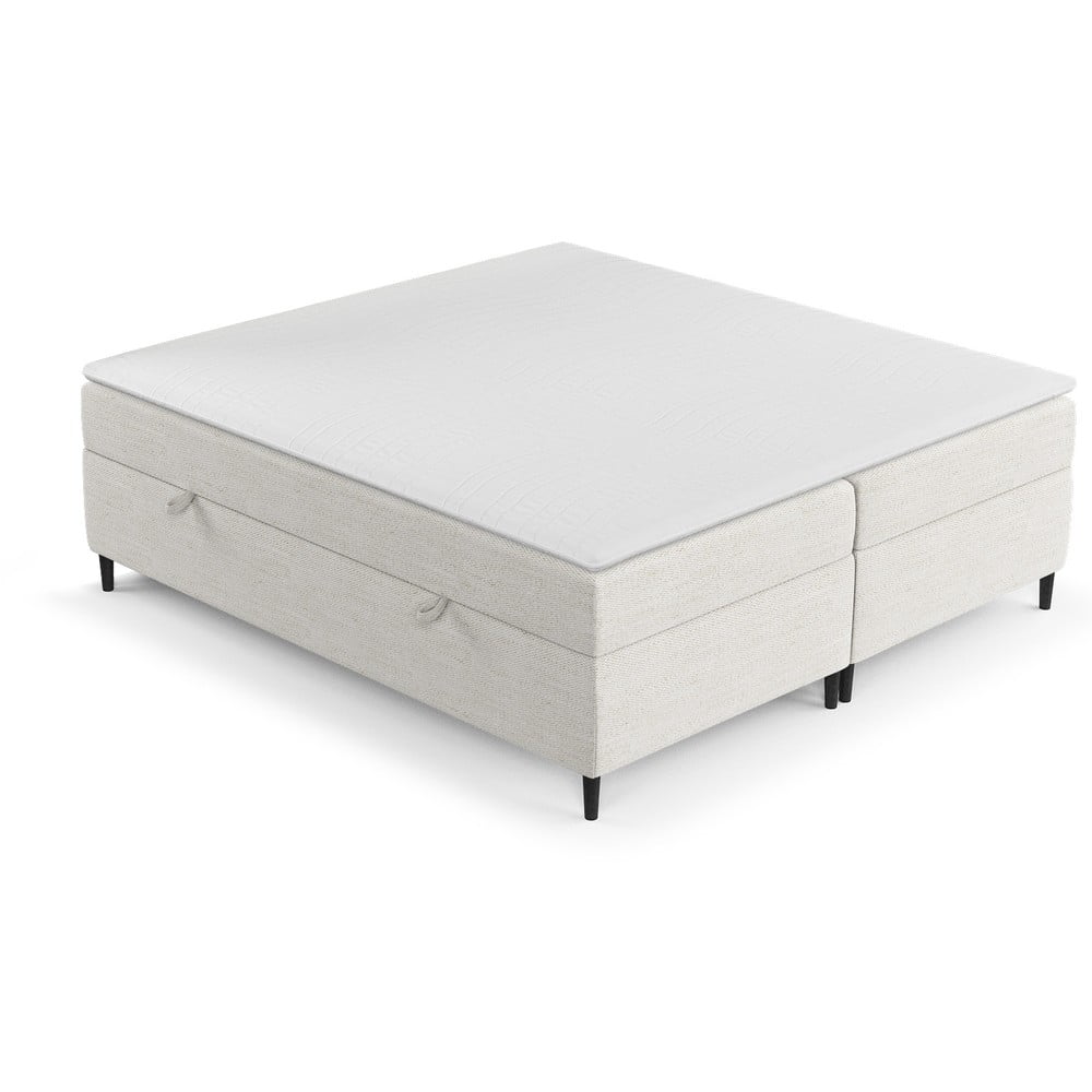 Pat boxspring crem cu spațiu de depozitare 140x200 cm Araya – Maison de Rêve Pat boxspring crem cu spațiu de depozitare 140x200 cm Araya – Maison de Rêve