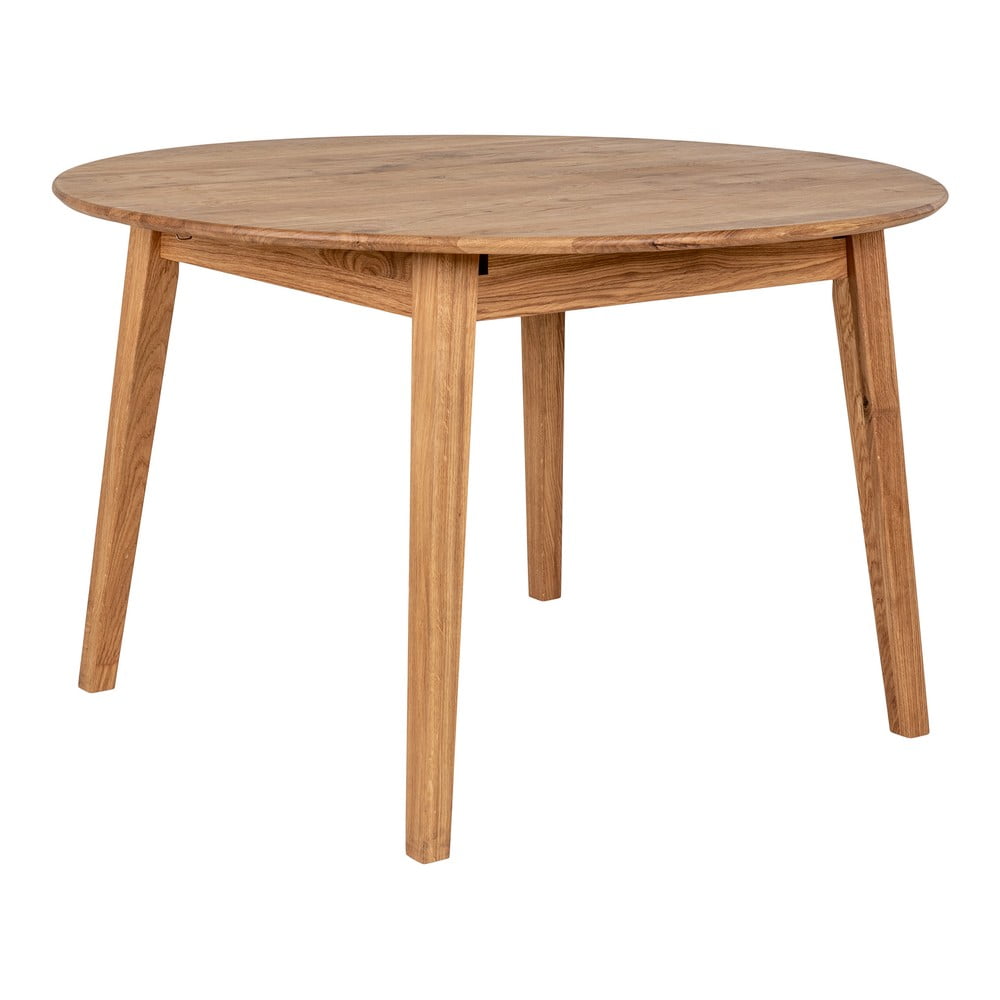 Masă de dining rotundă extensibilă din lemn de stejar ø 118 cm Metz – House Nordic Masă de dining rotundă extensibilă din lemn de stejar ø 118 cm Metz – House Nordic