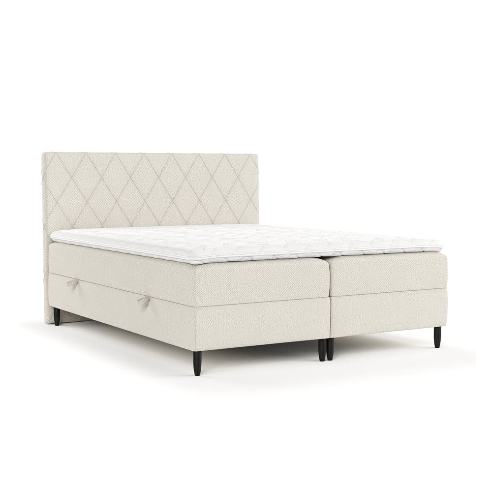 Pat boxspring bej cu spațiu de depozitare 200x200 cm Gwen – Maison de Rêve Pat boxspring bej cu spațiu de depozitare 200x200 cm Gwen – Maison de Rêve
