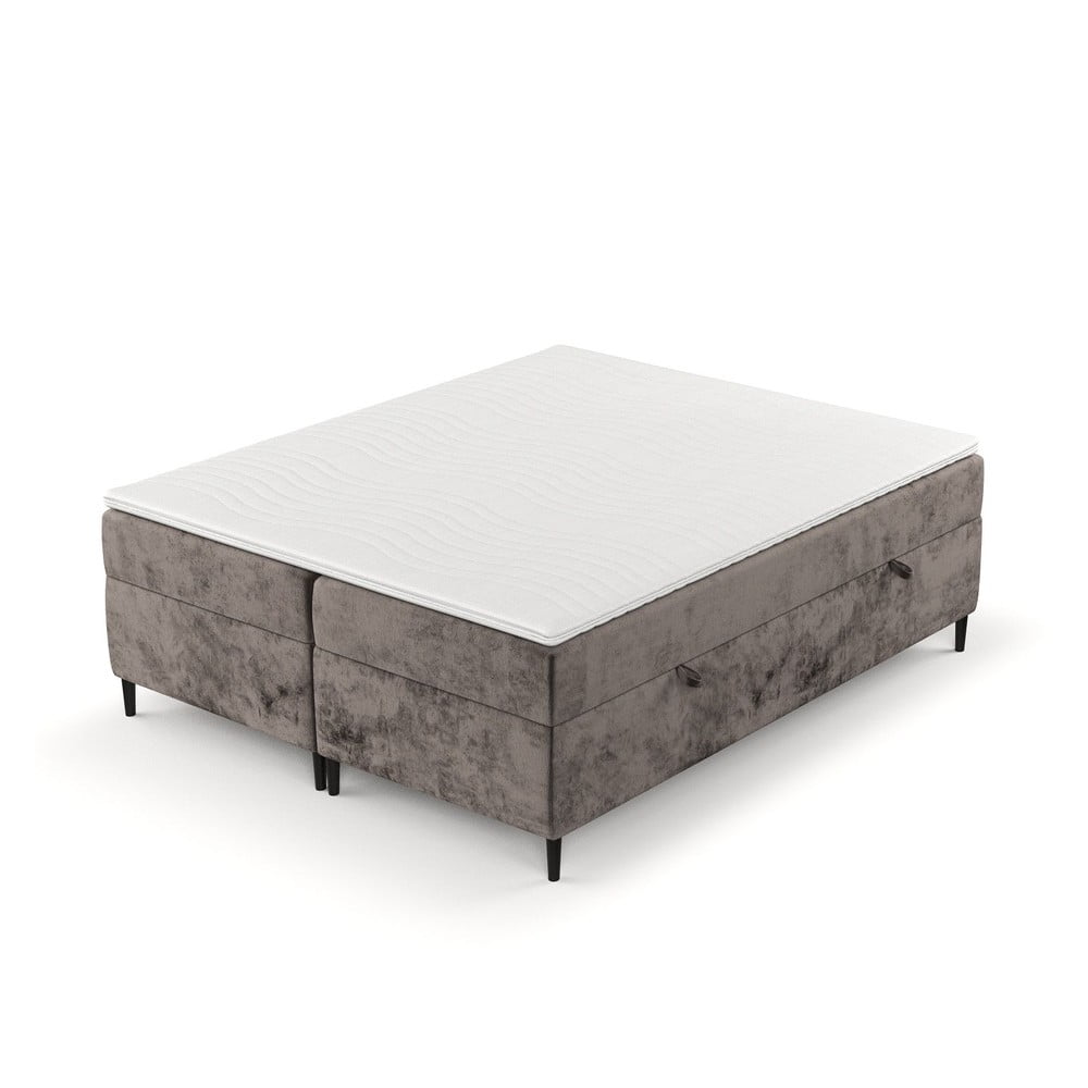 Pat boxspring maro cu spațiu de depozitare 200x200 cm Araya – Maison de Rêve Pat boxspring maro cu spațiu de depozitare 200x200 cm Araya – Maison de Rêve