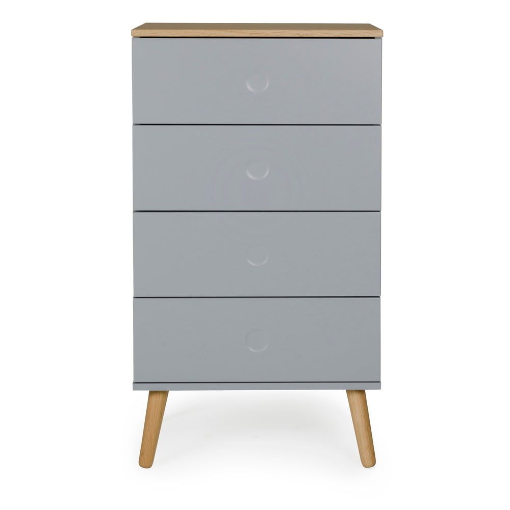 Dulap cu detalii în decor de stejar Tenzo Dot, lățime 55 cm, gri Dulap cu detalii în decor de stejar Tenzo Dot, lățime 55 cm, gri