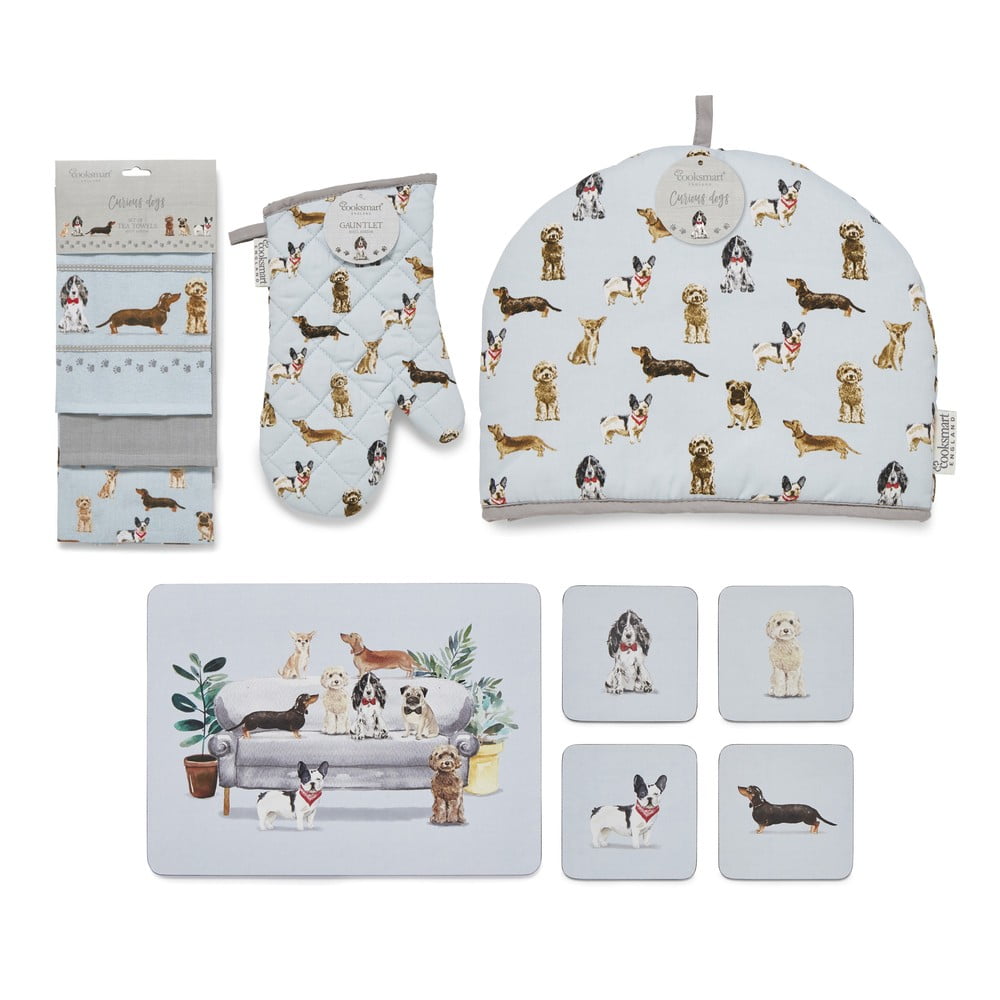 Set de textile pentru bucătărie 13 buc. Curious Dogs – Cooksmart ® Set de textile pentru bucătărie 13 buc. Curious Dogs – Cooksmart ®