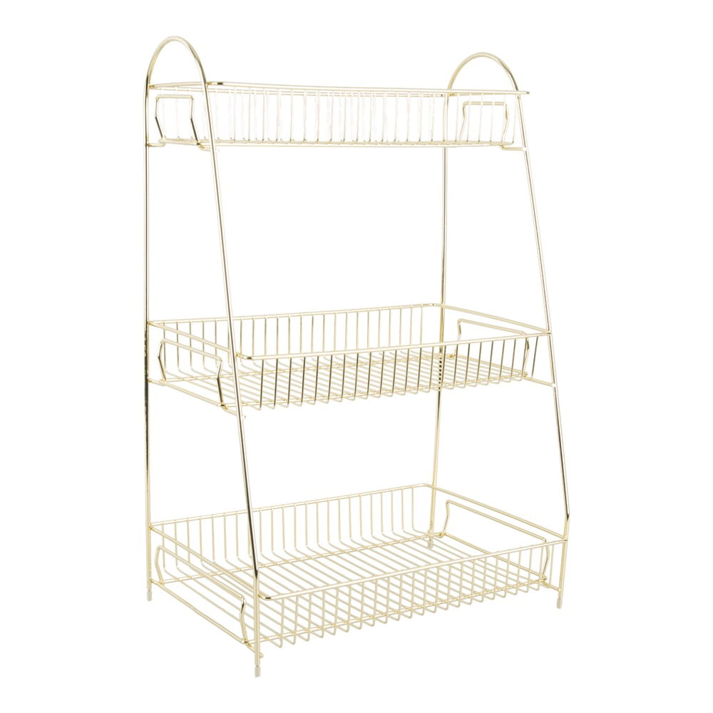 Etajeră din metal cu 3 rafturi pentru bucătărie PT LIVING Tidy, auriu Etajeră din metal cu 3 rafturi pentru bucătărie PT LIVING Tidy, auriu