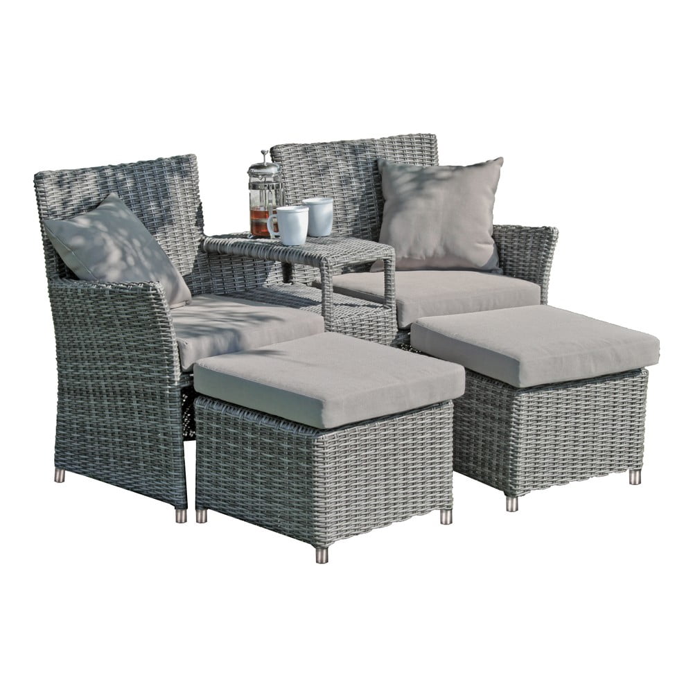 Set de lounge de grădină din rattan artificial gri pentru 2 persoane Calgary - Garden Pleasure Set de lounge de grădină din rattan artificial gri pentru 2 persoane Calgary - Garden Pleasure