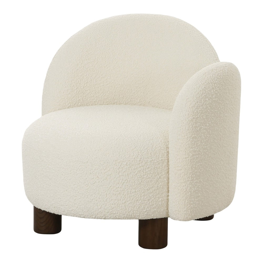 Fotoliu alb cu tapițerie din stofă bouclé Honolulu – House Nordic Fotoliu alb cu tapițerie din stofă bouclé Honolulu – House Nordic