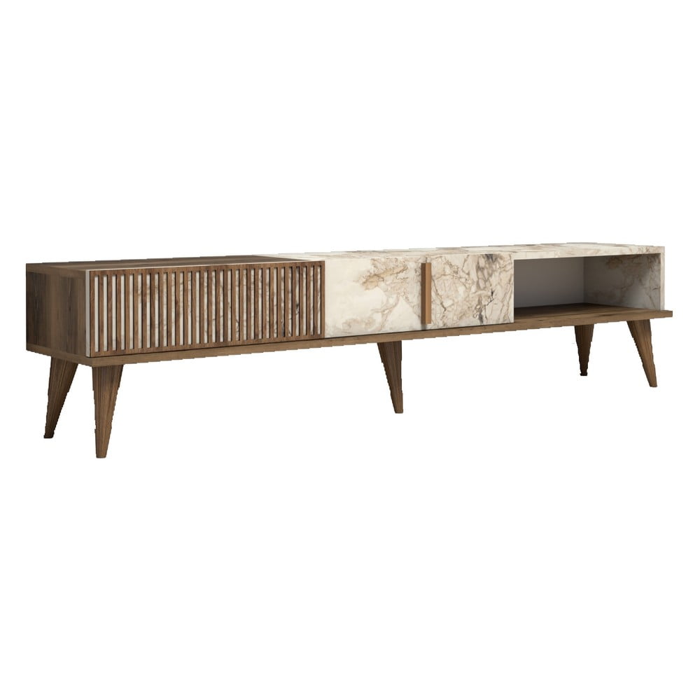 Comodă TV în culoare naturală cu aspect de marmură 180x40 cm Milan – Kalune Design Comodă TV în culoare naturală cu aspect de marmură 180x40 cm Milan – Kalune Design