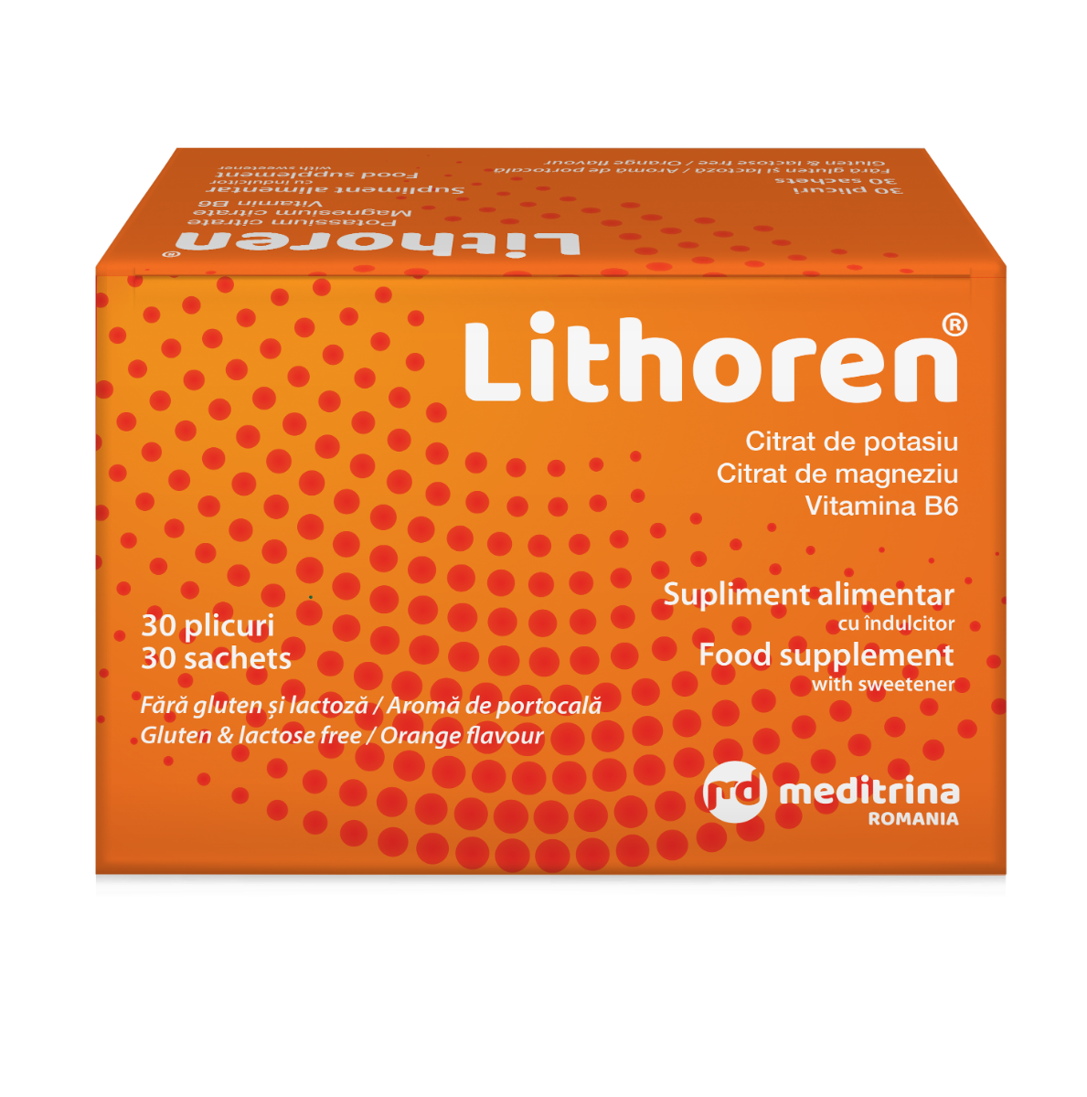Lithoren aroma de portocale, 30 plicuri, Meditrina Pharmaceuticals Lithoren aroma de portocale, 30 plicuri, Meditrina Pharmaceuticals