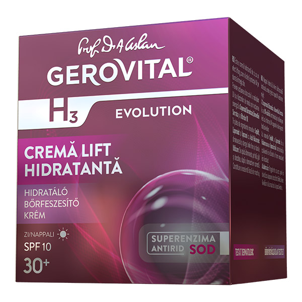 Crema de zi lift hidratanta SPF 10 H3 Evolution, 50ml, Gerovital Crema de zi lift hidratanta SPF 10 H3 Evolution, 50ml, Gerovital
