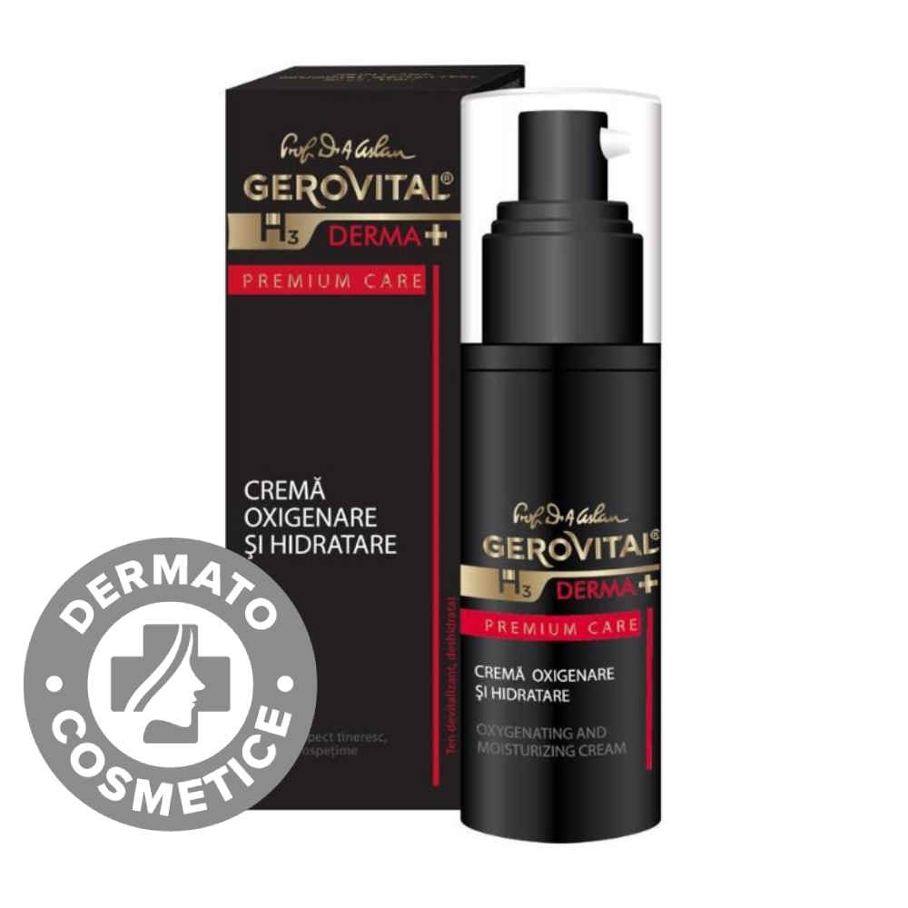 Crema oxigenare si hidratare H3 Derma+ Premium Care, 30ml, Gerovital Crema oxigenare si hidratare H3 Derma+ Premium Care, 30ml, Gerovital