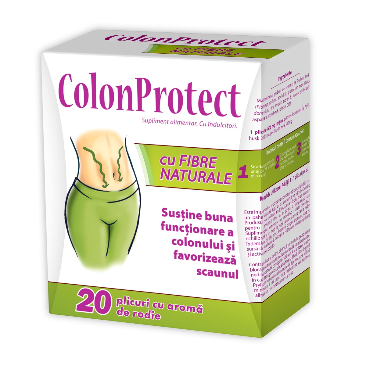 Colon Protect cu fibre naturale si gust de rodie, 20 plicuri, Zdrovit Colon Protect cu fibre naturale si gust de rodie, 20 plicuri, Zdrovit