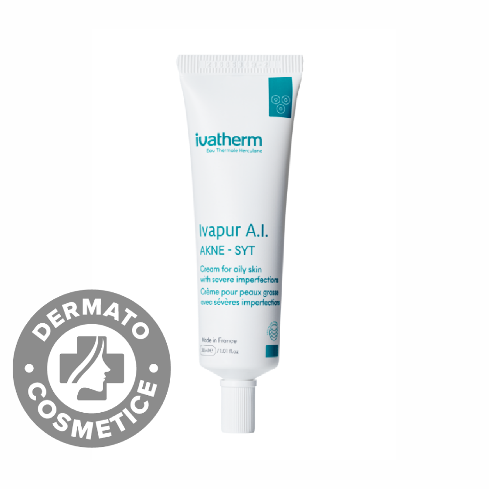 Crema pentru piele grasa cu imperfectiuni severe Ivapur A.I Akne-Syt, 30ml, Ivatherm Crema pentru piele grasa cu imperfectiuni severe Ivapur A.I Akne-Syt, 30ml, Ivatherm