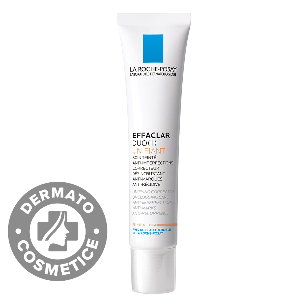 Crema corectoare uniformizatoare pentru tenul gras cu tendinta acneica Effaclar Duo+ Unifiant Medium, 40ml, La Roche-Posay Crema corectoare uniformizatoare pentru tenul gras cu tendinta acneica Effaclar Duo+ Unifiant Medium, 40ml, La Roche-Posay