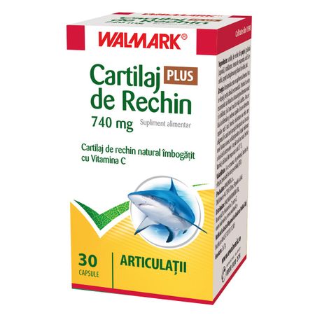 Cartilaj de Rechin Plus 740 mg cu Vitamina C, 30 capsule, Walmark Cartilaj de Rechin Plus 740 mg cu Vitamina C, 30 capsule, Walmark