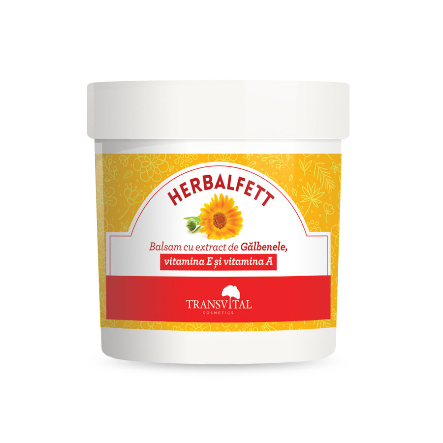 Herbalfett Balsam cu extract de Galbenele vitamina E si vitamina A, 250ml, Transvital Herbalfett Balsam cu extract de Galbenele vitamina E si vitamina A, 250ml, Transvital