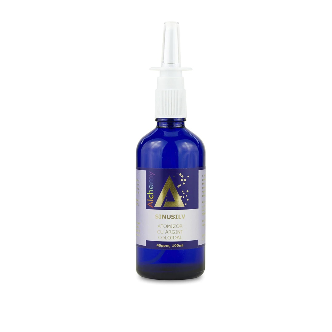 SinuSilv atomizor nazal cu argint coloidal 40ppm, 100ml, Alchemy SinuSilv atomizor nazal cu argint coloidal 40ppm, 100ml, Alchemy