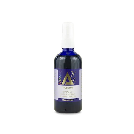 Fusion lotiune pentru ingrijirea pielii cu argint, cupru si aur coloidal 50ppm, 100ml, Alchemy Fusion lotiune pentru ingrijirea pielii cu argint, cupru si aur coloidal 50ppm, 100ml, Alchemy