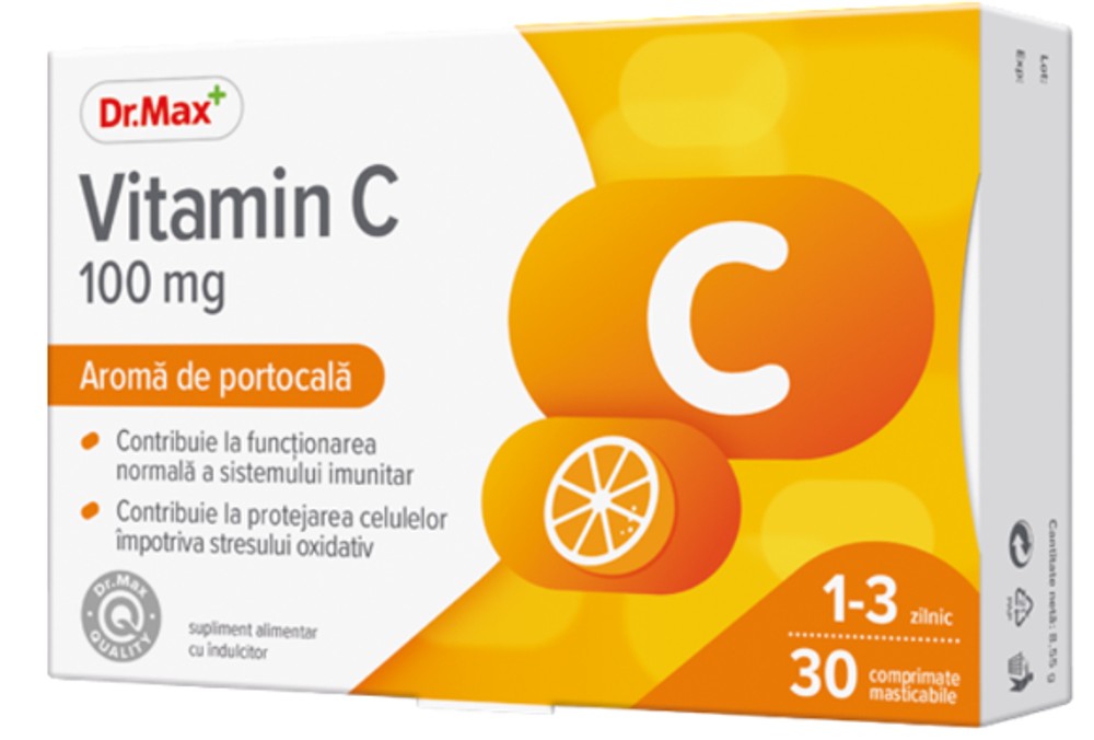 Dr. Max Vitamina C 100mg, 30 comprimate masticabile