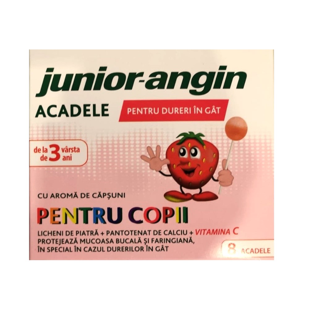Acadele cu aroma de capsuni Junior Angin, 8 bucati, Klosterfrau Acadele cu aroma de capsuni Junior Angin, 8 bucati, Klosterfrau