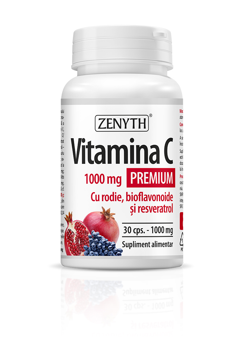 Vitamina C Premium cu rodie bioflavonoide si resveratrol, 30 capsule, Zenyth Vitamina C Premium cu rodie bioflavonoide si resveratrol, 30 capsule, Zenyth