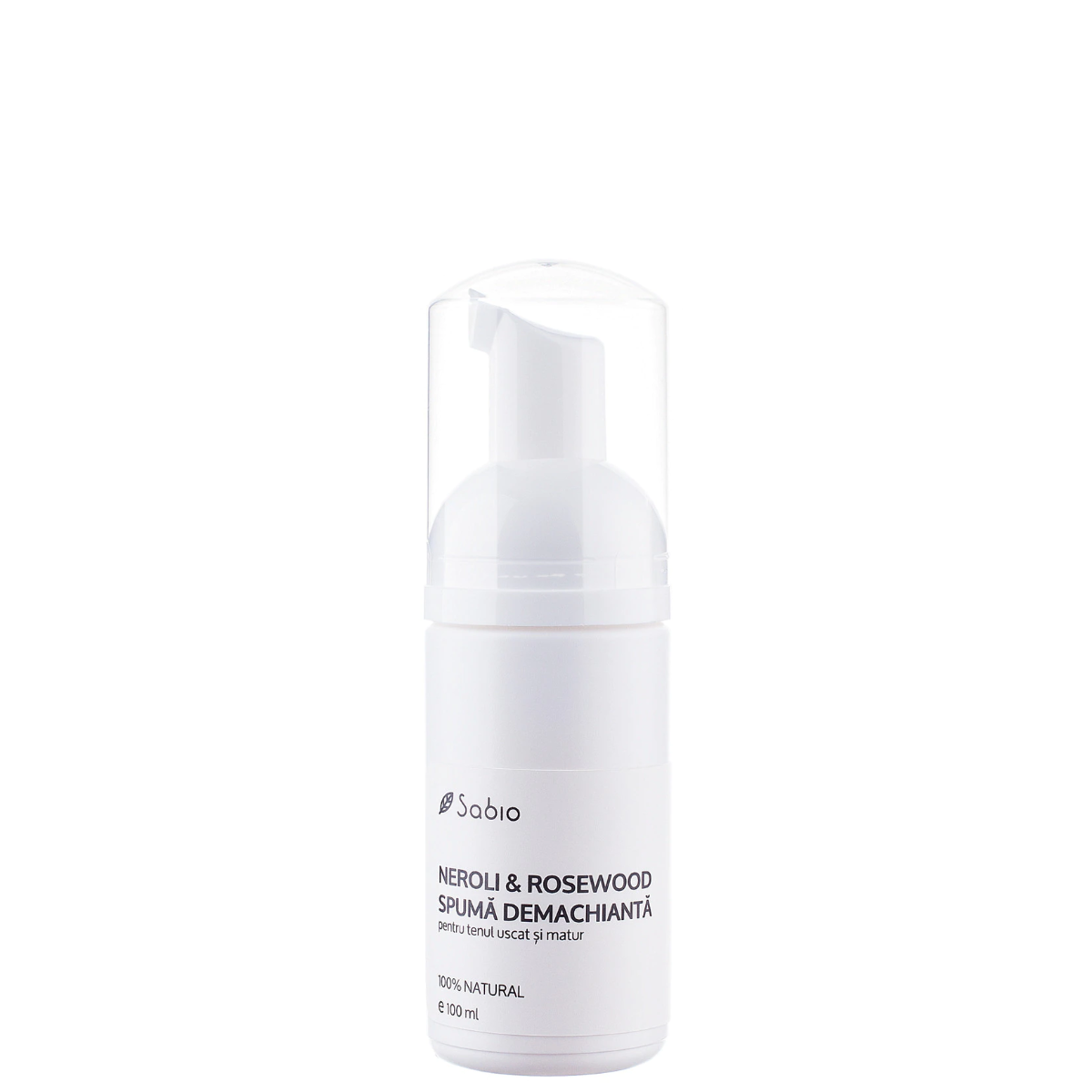 Spuma demachianta pentru ten matur si uscat cu extract de Neroli si Rosewood, 100ml, Sabio Spuma demachianta pentru ten matur si uscat cu extract de Neroli si Rosewood, 100ml, Sabio