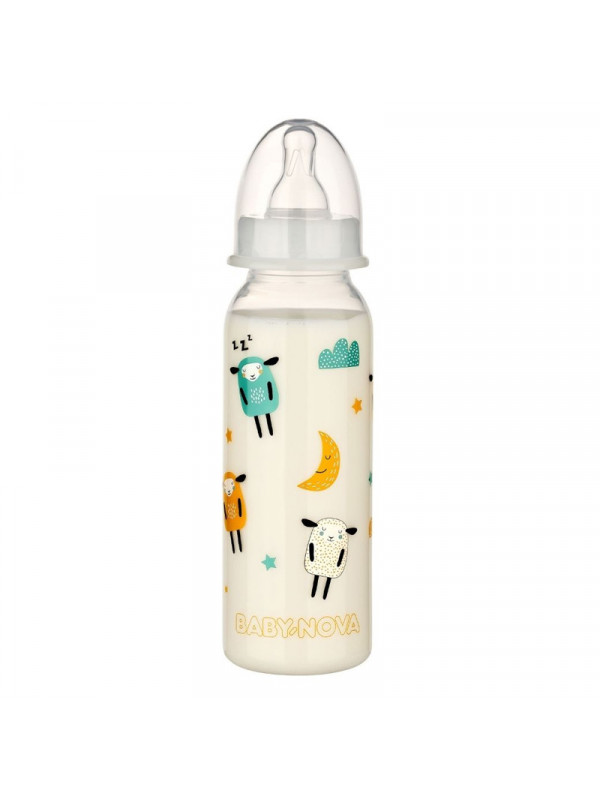 Biberon PP cu inel fosforescent Noapte Buna 47011, 240ml, Baby Nova Biberon PP cu inel fosforescent Noapte Buna 47011, 240ml, Baby Nova