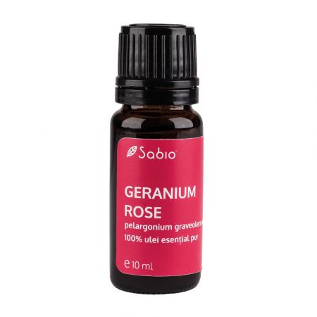 Ulei esential geranium rose (pelargonium graveolens oil), 10ml, Sabio Ulei esential geranium rose (pelargonium graveolens oil), 10ml, Sabio