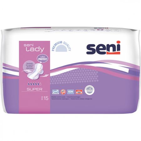 Absorbante pentru incontinenta urinara Lady Super, 15 bucati, Seni Absorbante pentru incontinenta urinara Lady Super, 15 bucati, Seni