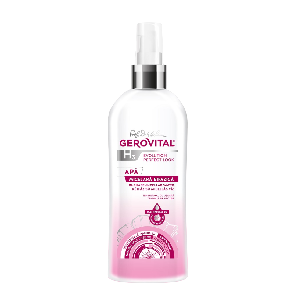 Apa micelara bifazica H3 Evolution Perfect Look, 150ml, Gerovital Apa micelara bifazica H3 Evolution Perfect Look, 150ml, Gerovital